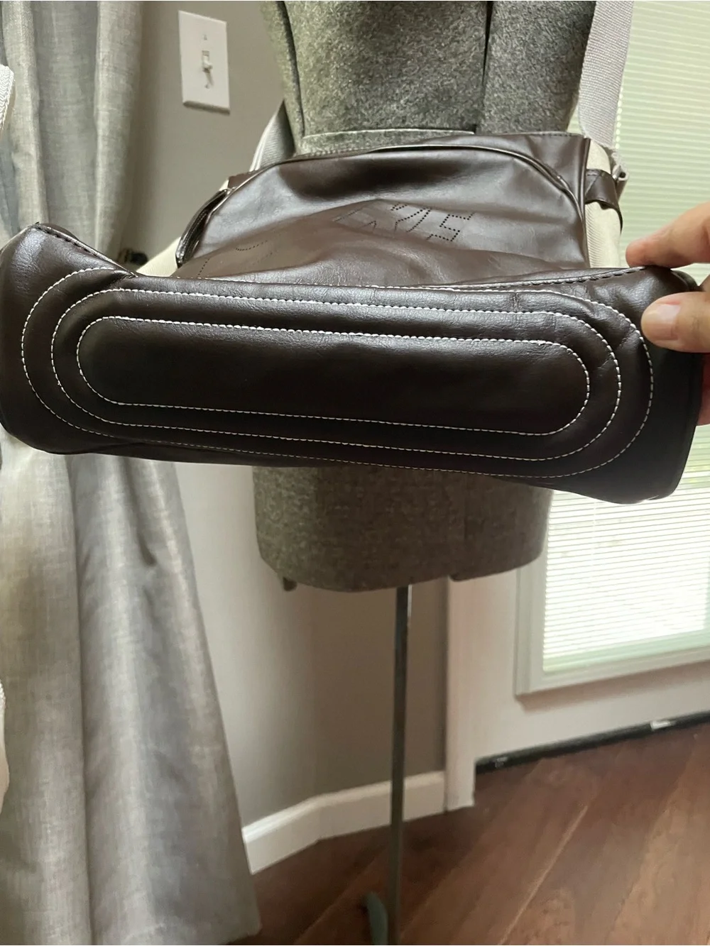 Nike Brown Leather-Style Messenger Crossbody Bag